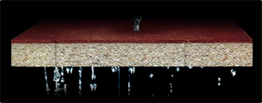 Ecological ceramic sintered porous brick - water permeability